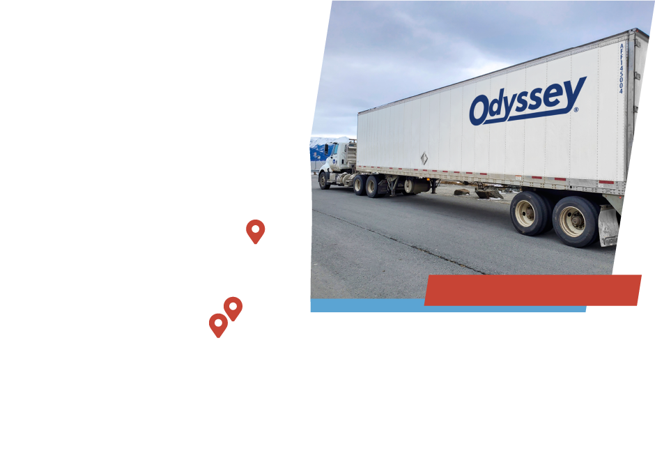 Alaska map and branded Odyssey truck